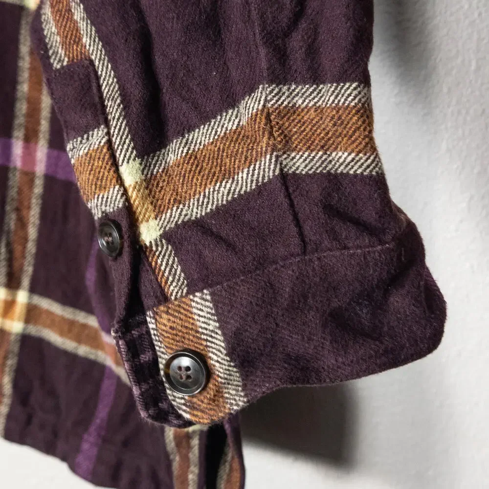 Madewell Rigby Plaid Shacket Purple Orange XL Oversized Heritage Layer - Picture 7 of 11